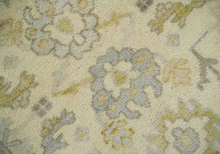 Earthy Neutral Traditional Beige and Silver Antique Style Hand knotted Wool Area Rug, Kids, Living Room and Bedroom Rug - The Rug Decor