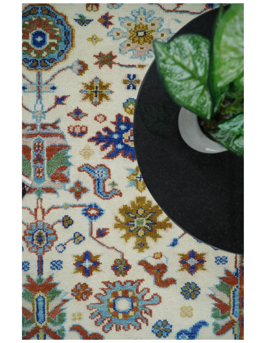 Eclectic 8x10 All Wool Traditional Persian Blue and Ivory Vibrant Colorful Hand knotted Persian Area Rug | TRDCP159810 - The Rug Decor