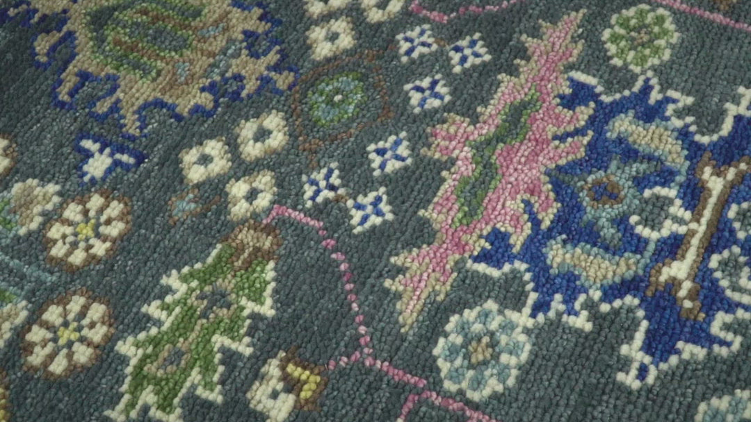 Antique Hand Knotted Green Moss and Blue Traditional Turkish Vintage Oushak Custom Made Wool Area Rug