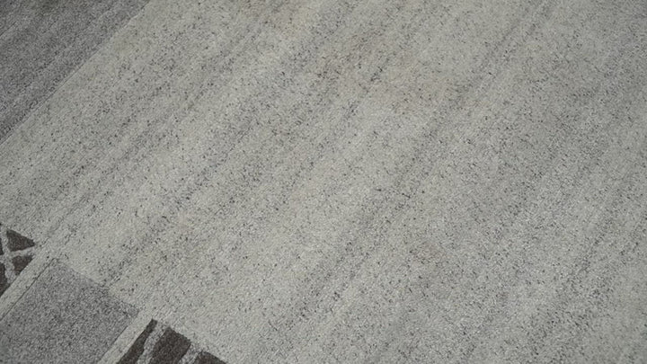 Modern Scandinavian 4.7x6.5 Brown and Silver Wool Hand Woven Area Rug | HL47