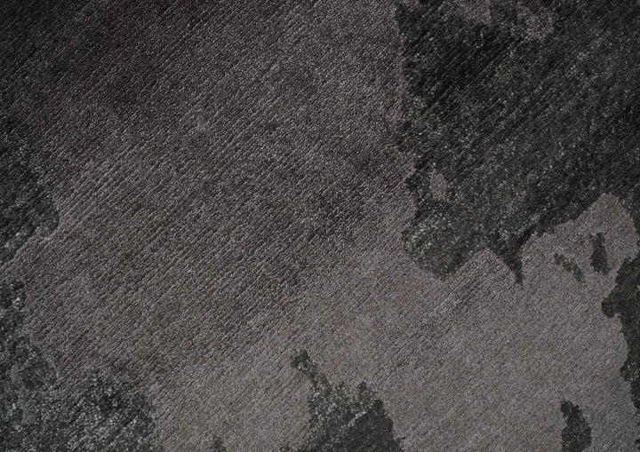 Fine Hand knotted And Carved Brown and Aqua Abstract Bamboo Silk 8x10 Area Rug - The Rug Decor