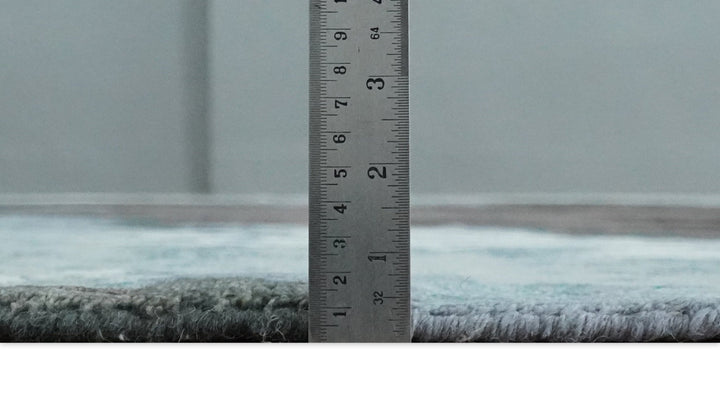 Fine Hand knotted And Carved Brown and Aqua Abstract Bamboo Silk 8x10 Area Rug - The Rug Decor