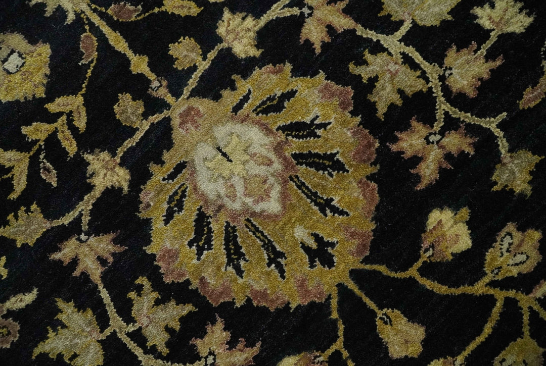 Fine Vintage Style Traditional Black, Olive and Beige Turkish Hand knotted wool Area Rug - The Rug Decor