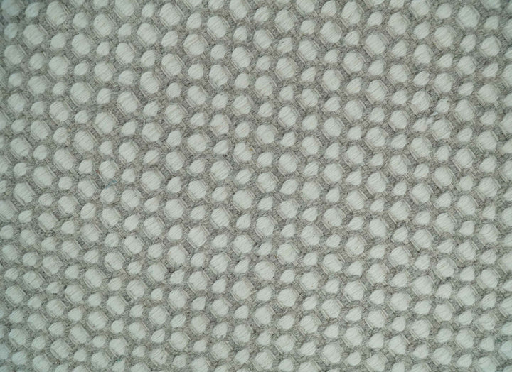 Flatwoven Dhurrie 8x10 and 9x12 Modern Checkered Beige and Ivory Wool Area Rug, Layering Rug | TRDCP830 - The Rug Decor