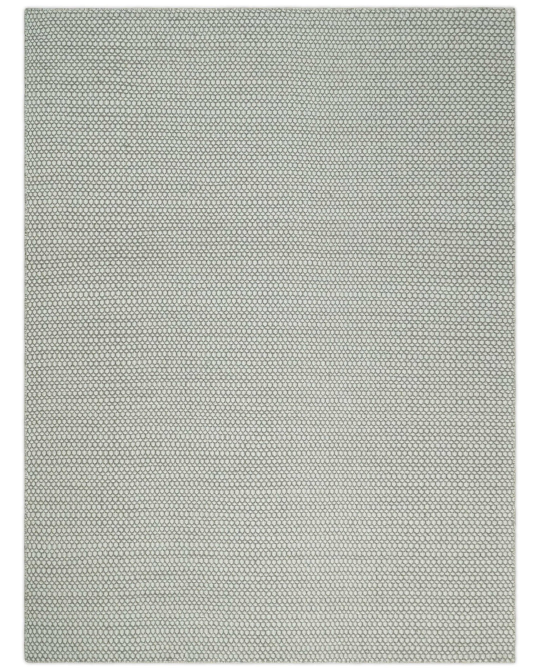 Flatwoven Dhurrie 8x10 and 9x12 Modern Checkered Beige and Ivory Wool Area Rug, Layering Rug | TRDCP830 - The Rug Decor