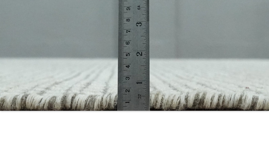 Flatwoven Dhurrie 8x10 and 9x12 Modern Checkered Gray and Ivory Wool Area Rug, Layering Rug | TRDCP832 - The Rug Decor