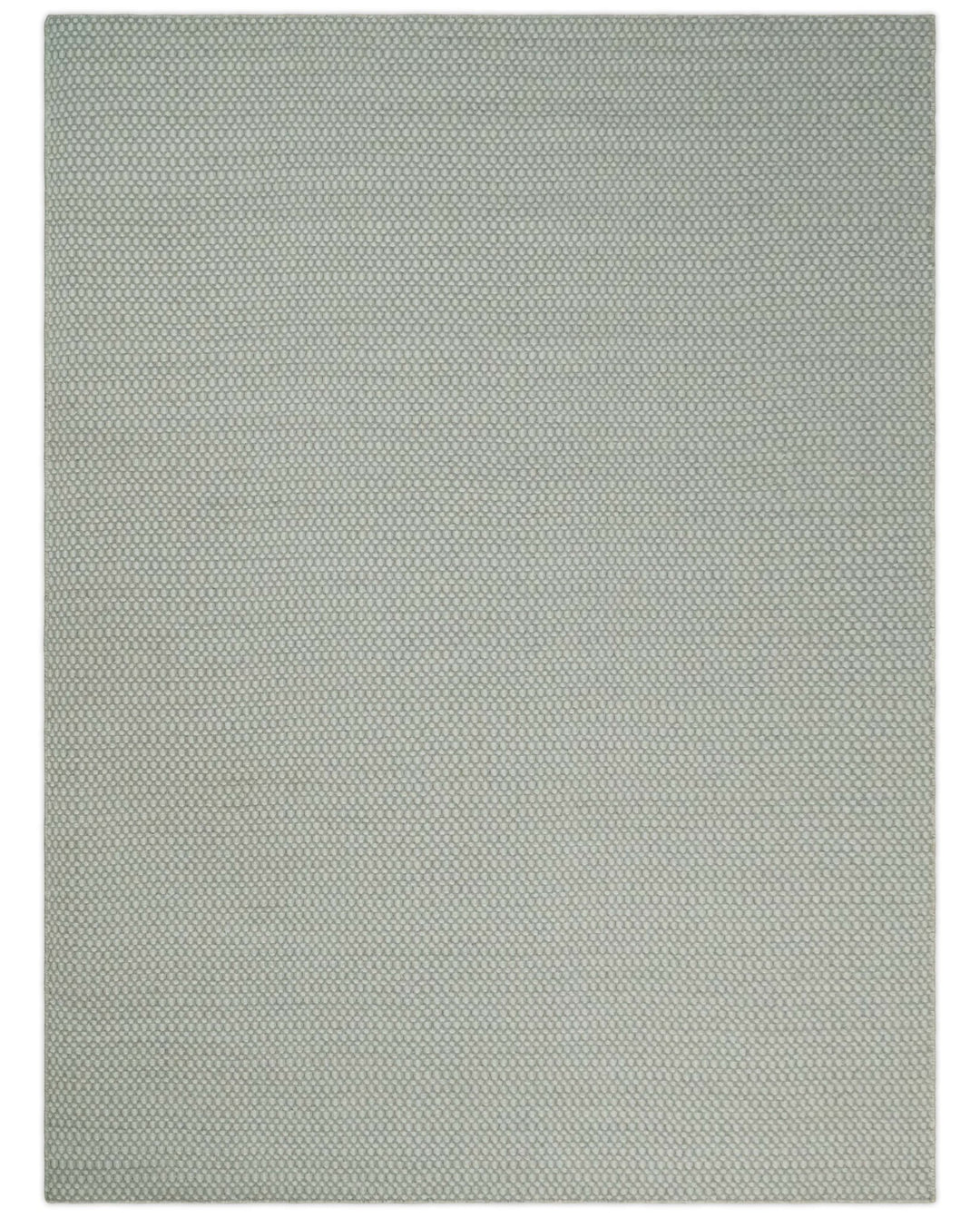 Flatwoven Dhurrie 8x10 and 9x12 Modern Checkered Gray and Ivory Wool Area Rug, Layering Rug | TRDCP832 - The Rug Decor