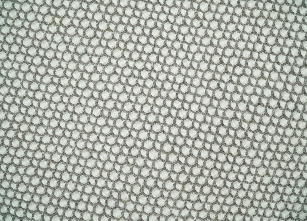 Flatwoven Dhurrie 8x10 and 9x12 Modern Checkered Gray and Ivory Wool Area Rug, Layering Rug | TRDCP832 - The Rug Decor