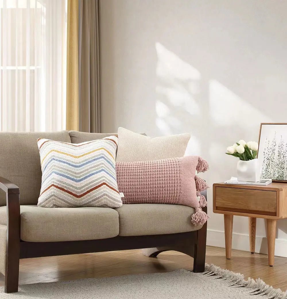 Geometric Pattern Multi Color Chevron Soft Throw Pillow - The Rug Decor