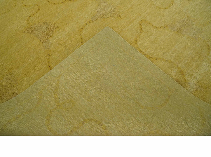 Gold Hand knotted contemporary 6x9 wool And Art Silk Area Rug - The Rug Decor