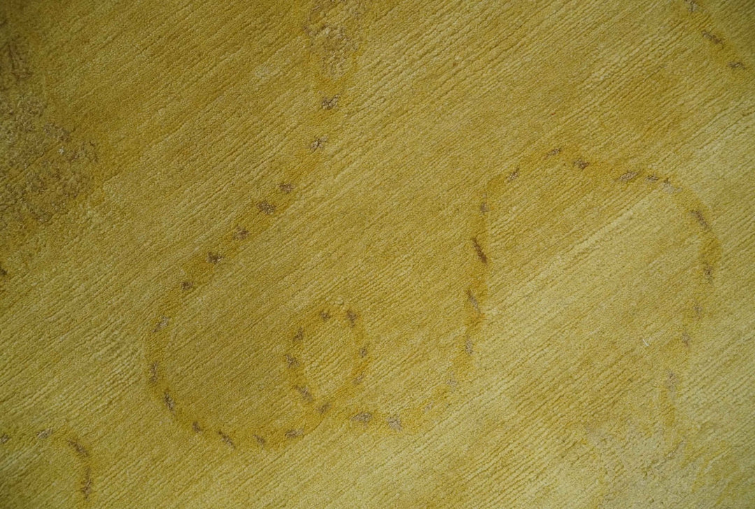 Gold Hand knotted contemporary 6x9 wool And Art Silk Area Rug - The Rug Decor