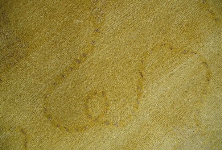 Gold Hand knotted contemporary 6x9 wool And Art Silk Area Rug - The Rug Decor