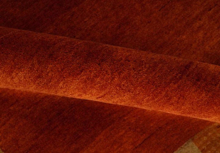 Gold, Maroon and Beige Wool Hand Woven Southwestern Lori Gabbeh Rug| KNT50 - The Rug Decor