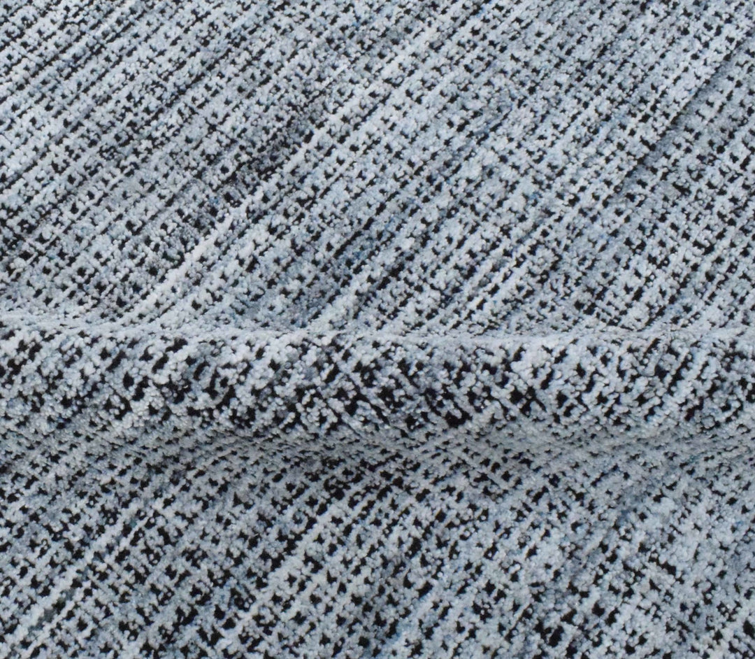Gray and Black Handmade Area Rug Made With Fine Viscose - The Rug Decor