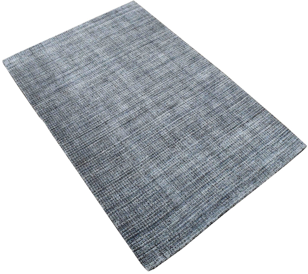 Gray and Black Handmade Area Rug Made With Fine Viscose - The Rug Decor