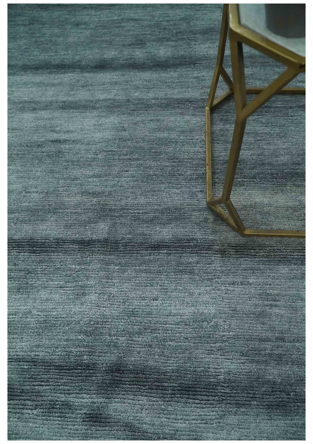 Gray and Silver Modern Abstract Hand Knotted 6x9 Wool and Viscose Area Rug - The Rug Decor