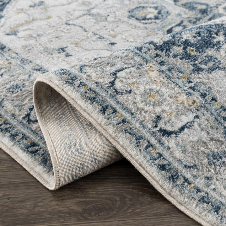 Gray and Teal Traditional Heriz Turkish Design Area Rug - The Rug Decor