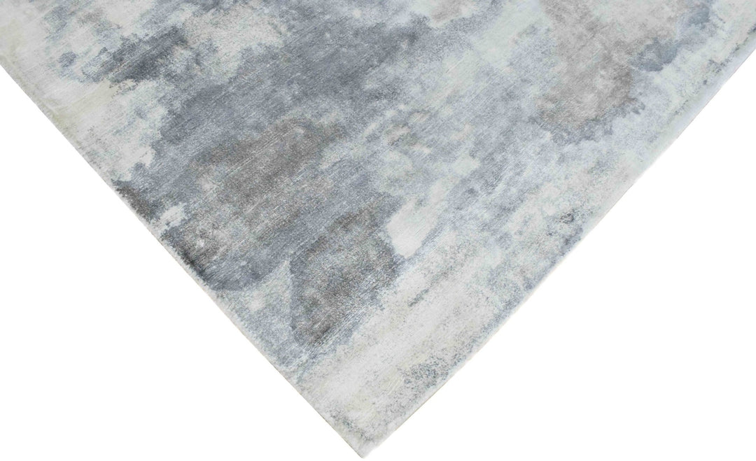 Gray, Brown and Ivory Handmade Area Rug Made With Fine Viscose - The Rug Decor