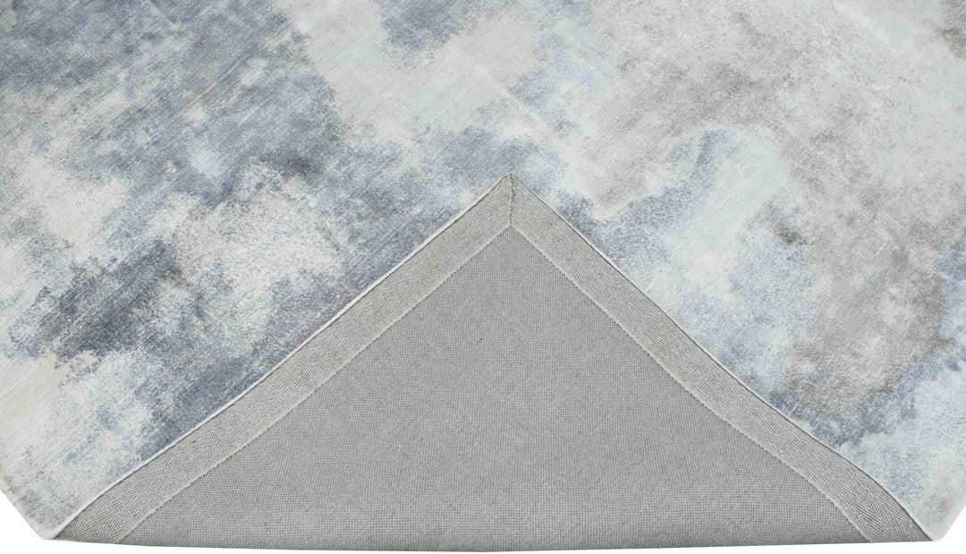 Gray, Brown and Ivory Handmade Area Rug Made With Fine Viscose - The Rug Decor