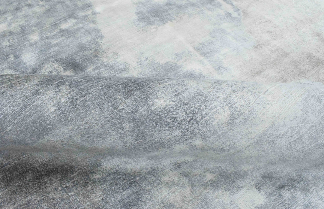 Gray, Brown and Ivory Handmade Area Rug Made With Fine Viscose - The Rug Decor