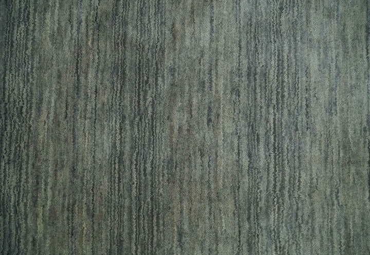 Gray, Charcoal and Ivory with Striped Wool Hand Woven Southwestern Lori Gabbeh Rug| KNT27 - The Rug Decor