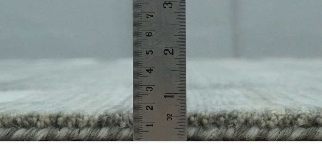 Gray, Charcoal and Ivory with Striped Wool Hand Woven Southwestern Lori Gabbeh Rug| KNT27 - The Rug Decor