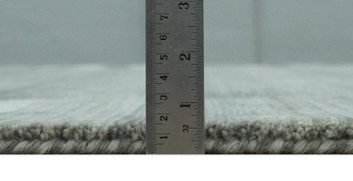 Gray, Charcoal and Ivory with Striped Wool Hand Woven Southwestern Lori Gabbeh Rug| KNT27 - The Rug Decor