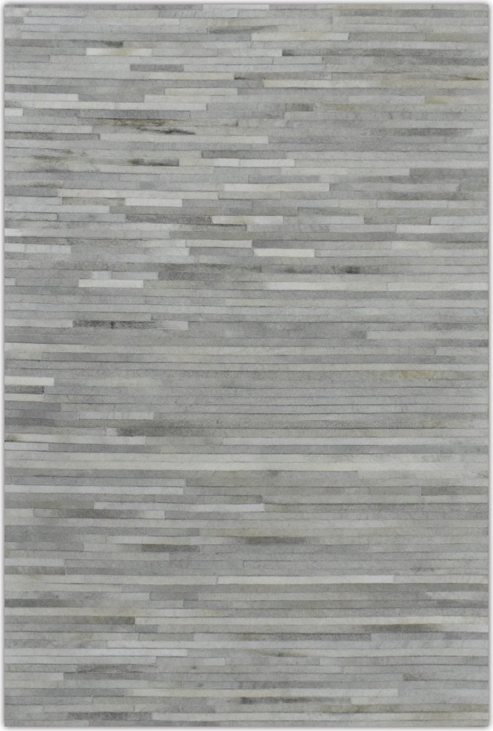 Hair on 5x8 Leather Handmade Ivory and Beige Area Rug, Hand Stitched Genuine Luxury Leather Rug | LR10 - The Rug Decor