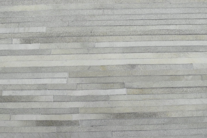 Hair on 5x8 Leather Handmade Ivory and Beige Area Rug, Hand Stitched Genuine Luxury Leather Rug | LR10 - The Rug Decor