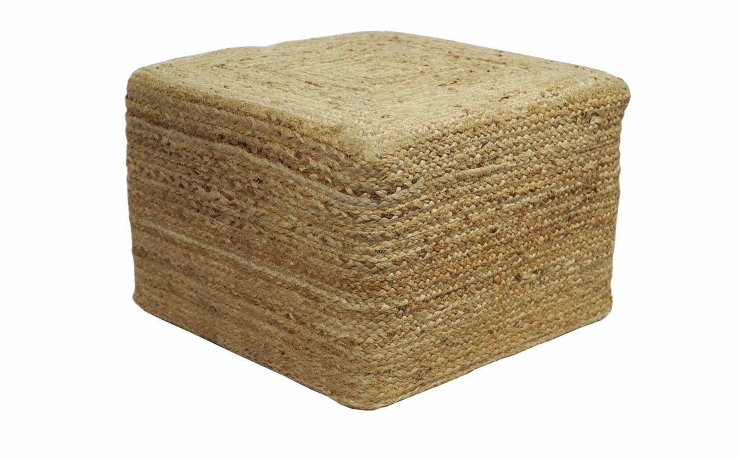 Hand Braided Jute Pouf 100% Natural Fiber - Footstool, Chair or Footrest | JP1 - The Rug Decor