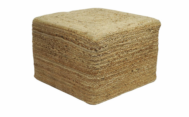 Hand Braided Jute Pouf 100% Natural Fiber - Footstool, Chair or Footrest | JP1 - The Rug Decor