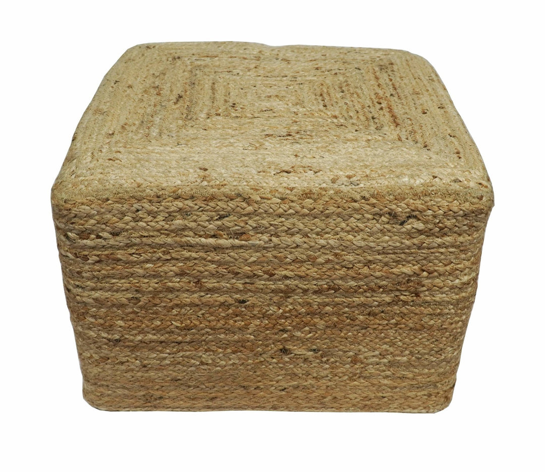 Hand Braided Jute Pouf 100% Natural Fiber - Footstool, Chair or Footrest | JP1 - The Rug Decor