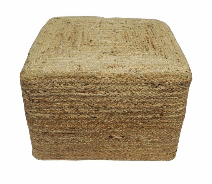 Hand Braided Jute Pouf 100% Natural Fiber - Footstool, Chair or Footrest | JP1 - The Rug Decor