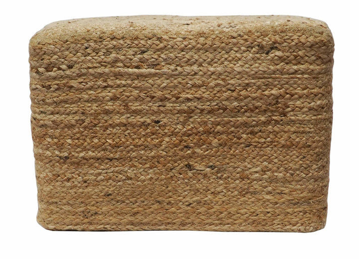 Hand Braided Jute Pouf 100% Natural Fiber - Footstool, Chair or Footrest | JP1 - The Rug Decor