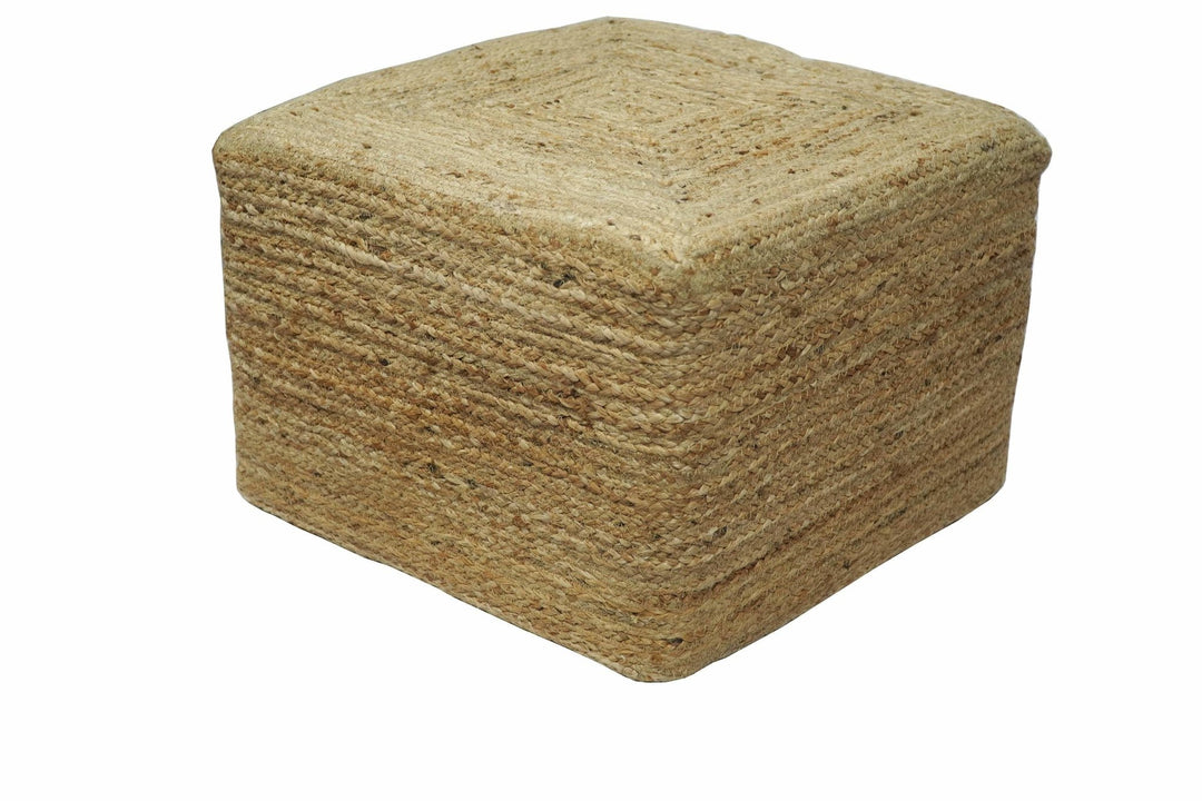 Hand Braided Jute Pouf 100% Natural Fiber - Footstool, Chair or Footrest | JP1 - The Rug Decor