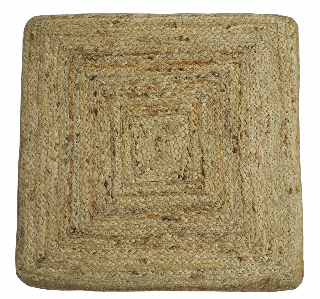 Hand Braided Jute Pouf 100% Natural Fiber - Footstool, Chair or Footrest | JP1 - The Rug Decor