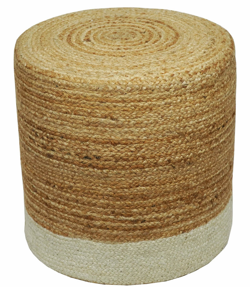 Hand Braided Jute Pouf 100% Natural Fiber - Footstool, Chair or Footrest | JP3 - The Rug Decor