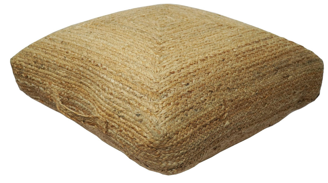 Hand Braided Jute Pouf 100% Natural Fiber - Footstool, Chair or Footrest | JP4 - The Rug Decor
