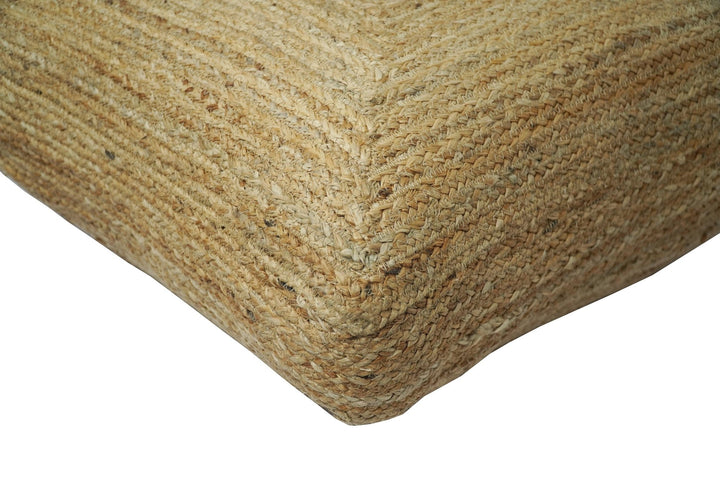 Hand Braided Jute Pouf 100% Natural Fiber - Footstool, Chair or Footrest | JP4 - The Rug Decor