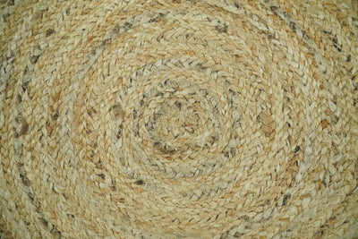 Hand Braided Solid Round natural Brown Jute Rug | JR6 - The Rug Decor