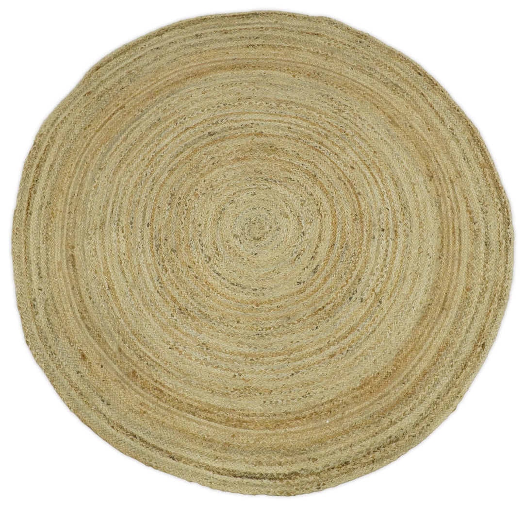 Hand Braided Solid Round natural Brown Jute Rug | JR6 - The Rug Decor