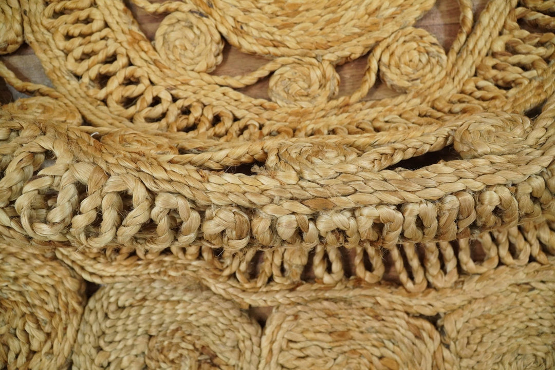 Hand Braided Solid Round Natural Brown Jute Silsal Rug | JR12 - The Rug Decor