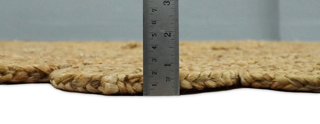 Hand Braided Solid Round Natural Brown Jute Silsal Rug | JR12 - The Rug Decor