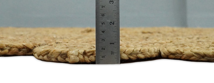 Hand Braided Solid Round Natural Brown Jute Silsal Rug | JR12 - The Rug Decor