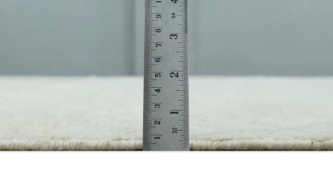 Hand carved Beige Geometrical Stripes Pattern Hand Knotted 9x12 Wool Area Rug - The Rug Decor