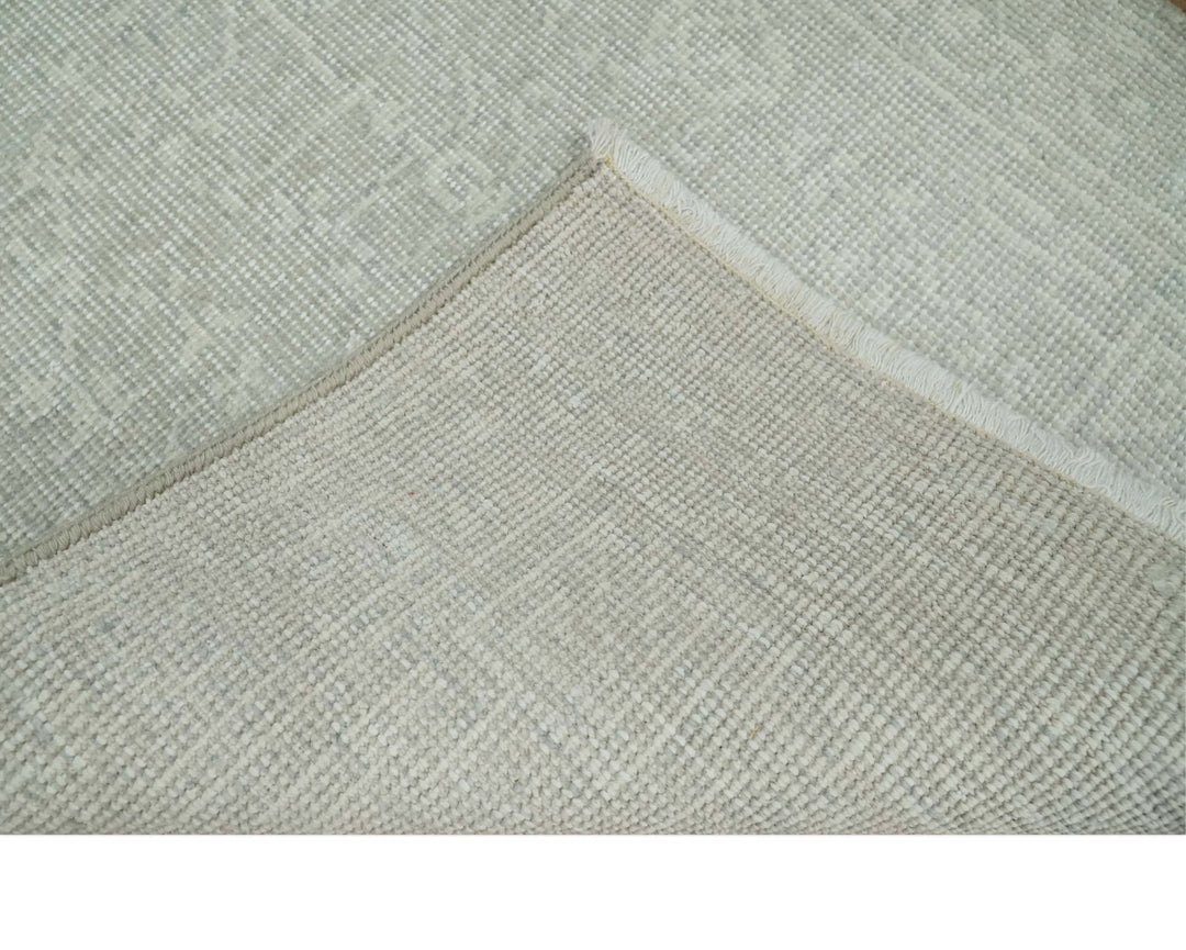 Hand Knotted 2x3 Beige and Ivory Traditional Persian Oushak Wool Rug | N6223 - The Rug Decor