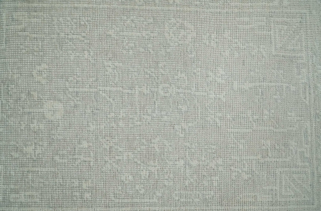 Hand Knotted 2x3 Beige and Ivory Traditional Persian Oushak Wool Rug | N6223 - The Rug Decor