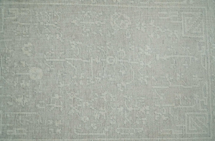 Hand Knotted 2x3 Beige and Ivory Traditional Persian Oushak Wool Rug | N6223 - The Rug Decor
