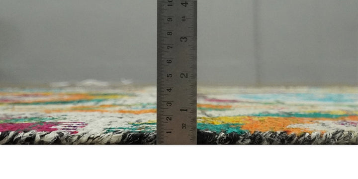 Hand Knotted 4.5x6.5 Multicolor Persian made of Recycled Silk Area Rug | OP66 - The Rug Decor
