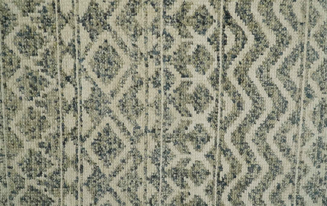 Hand Knotted 4x6 Beige, Camel and Olive Modern Contemporary Southwestern Tribal Trellis Recycled Silk Area Rug | OP59 - The Rug Decor